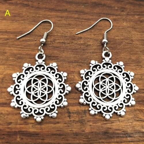 1 pair Seed Of Life Charms Flower Of Life earring Diy Handmade Jewelry For Women