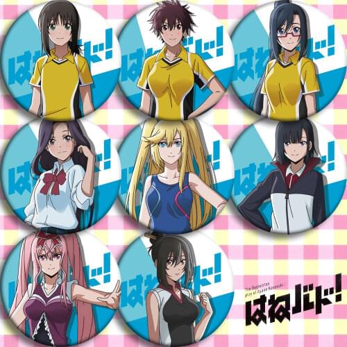1pc 58 mm Anime Hanebado ! Hanesaki Ayano Riko Izumi badminton cool badges brooch