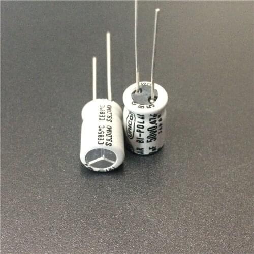 100pcs 0.47uF 50V Japan UNICON 8x11.5mm 50V0.47uF Bipolar Non Polarity Capacitor