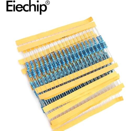 100pcs/lot 0.5W 1 ohm 1% Metal film resistor 1/2W resistance 1R Electronic resistors