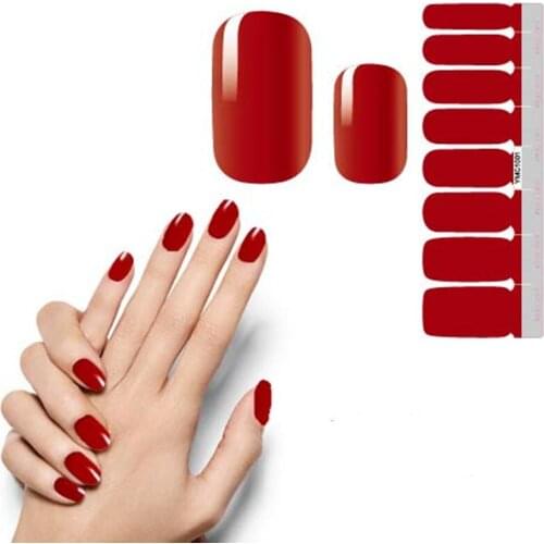 16pcs/sheet Glitter Color Nail Stickers Nail Wraps Full Cover Nail Polish Sticker DIY Self-Adhesive Nail Art Decoration