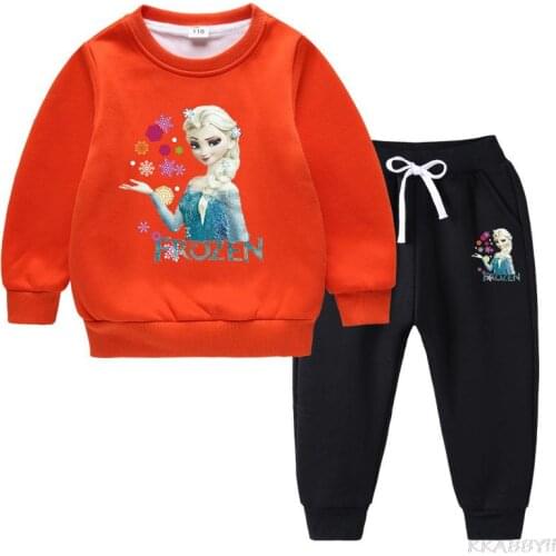 Girls cartoon clothes Children fashion pullover + pants 2 pieces children boys sportswear set
