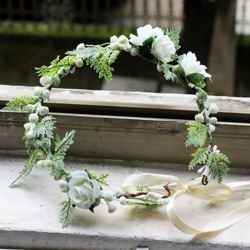 2021 Fashion Spring and Summer Wreath Fresh Corolla Berry Flower Wreath Headband Bridal Photography Dress Up Wreath Headwear