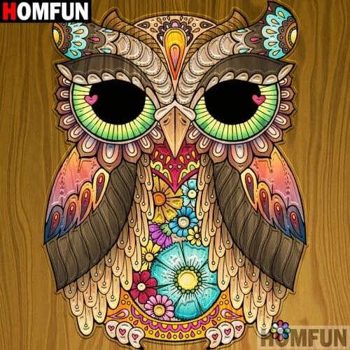 HOMFUN Full Square/Round Drill 5D DIY Diamond Painting "Cartoon owl" 3D Diamond Embroidery Cross Stitch Home Decor A18837