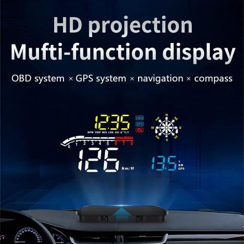 D1 Car OBD2 HUD Head-up Display GPS Speed Meter Speed Voltage Water Temperature Speed Alarm Fuel Consumption overspeed alarm