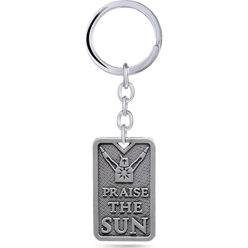 Dark Souls PRAISE THE SUN Dog Tag Keychain Key Ring Key Chain Women men Game Accessories Jewelry