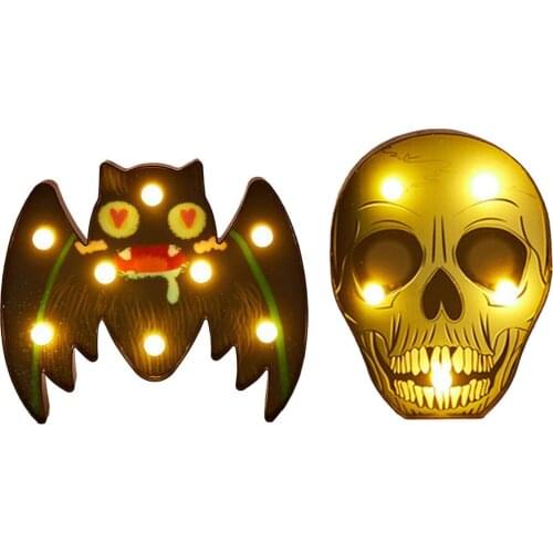 Halloween Decoration Lamp LED String Skull Bat Night Light Ghost Head Spider Bat Skull Outdoor Night Light LED Molding Lights