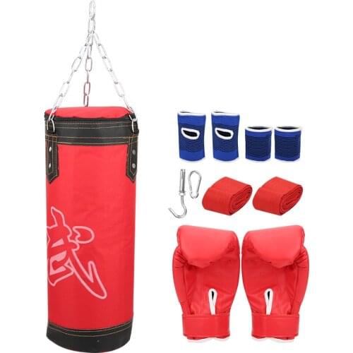 Children Training Fitness Set Sanda Boxing Gloves Hanging Sandbags 3 Layer Training Fitness Striking Drop Hollow Training Set
