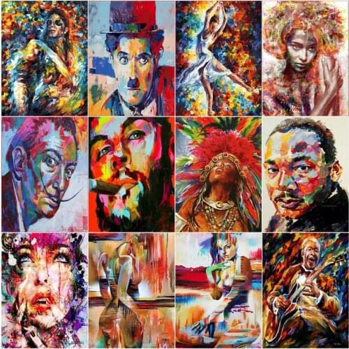 GATYZTORY 60×75cm Oil Painting By Numbers Characters DIY Hand Painted Picture Colouring Pictures Art Home Decor Unique Gift