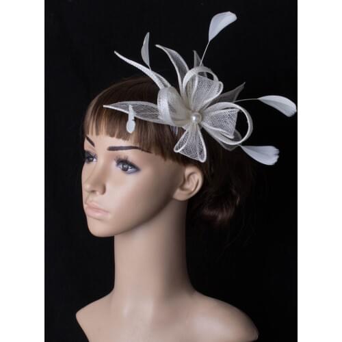 Sinamay Fascinator Headwear Colorful Mesh Feather Party Show Hair Accessories Red Millinery Cocktail Hats Wonderful Color MYQ084