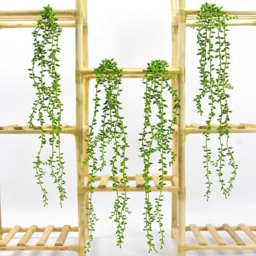 Simulation Fleshiness Plant Fake Flowers Green Plants Potted Wall Hanging Decoration Plastic Succulent Beads Lover Tears Plants