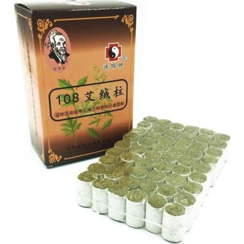 Chinese Medical Treatment Body Shoulder Therapy High Quality 5 Years Old Pure Moxa Roll 5:1 Artemisia Moxibustion Box 108pcs