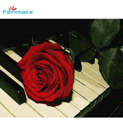 Paintmake flowers DIY Paint By Numbers Piano acrylic Oil Painting On Canvas For Home Room decor Wall Rose Art Picture