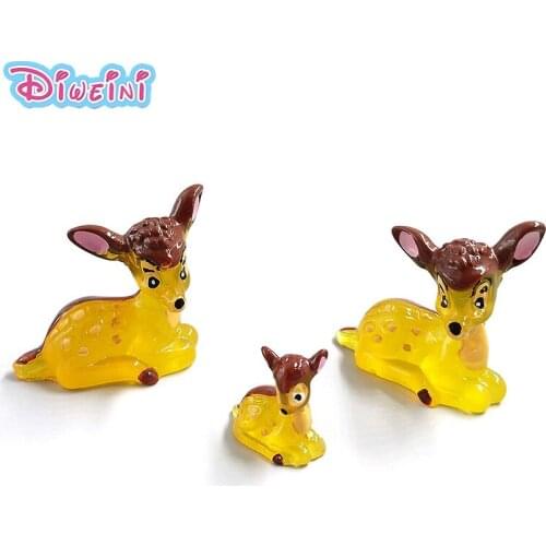 Deer Fawn Miniature Cartoon Animal Mini Kawaii Model Toys Figurine Home Decoration Miniature Moss Landscape Ornament PVC Craft