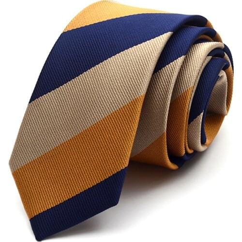 2021 New Brand Fashion Ties For Men High Quality Striped Necktie 6cm Business Formal Wedding Male Dress with Gift Box