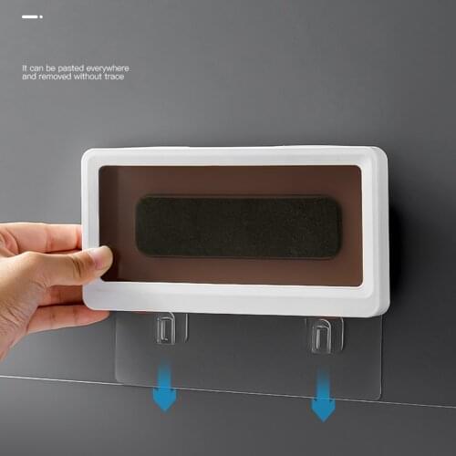 Bathroom Wall Mount Mobile Phone Holder ABS Waterproof Cellphone Box Shelf With Hook For Phones Below 6.8 Inches