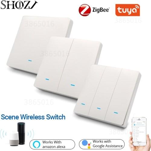 TUYA ZigBee Battery Switch One-Click Linkage Scene Panel Switch One Button Automation Working With ZigBee Hub, One-Click Linkage