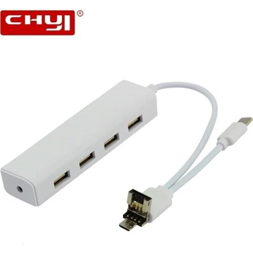 Multi USB Hub 4 Ports Type C Hub Hub Adapter With Power Interface Micro OTG USB 2.0 Splitter For Macbook Computer Accessories