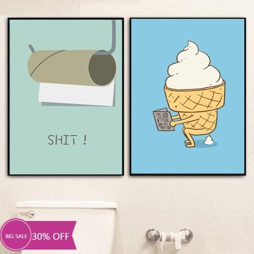 Christmas Decoration Canvas Painting Posters Go Shit WC Toilet Wall Art Picture for Living Room Decoration Home Deco