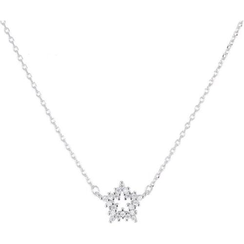 DIN3 925 silver super shiny star necklace,a beautiful necklace for your lover