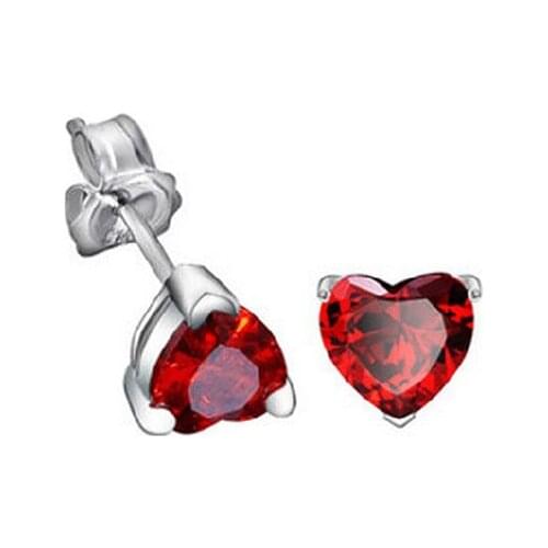 925 pure svgarnet stud earring brief fresh all-match heart earring anti-allergic birthday gift