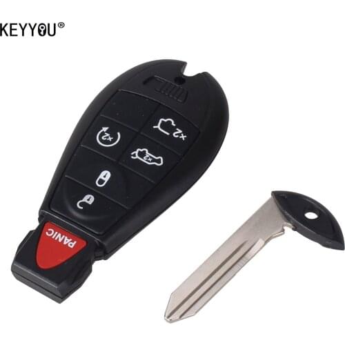 KEYYOU 5+1 Buttons Smart Remote Car Key Shell For JEEP For CHRYSLER 300c Town Country For DODGE Grand Caravan Key Case Cover