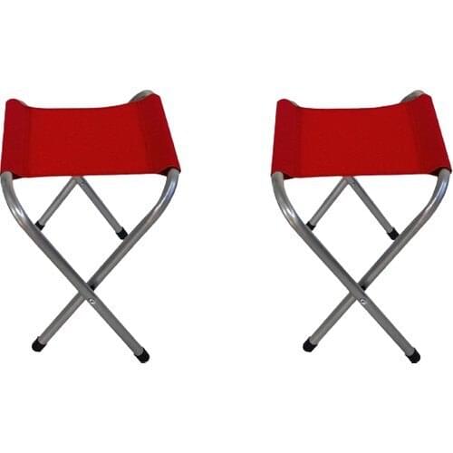 Vip Home Concept Folding Fishing Beach Camping Stool Vip Folding Picnic Stool Red 2 Pcs