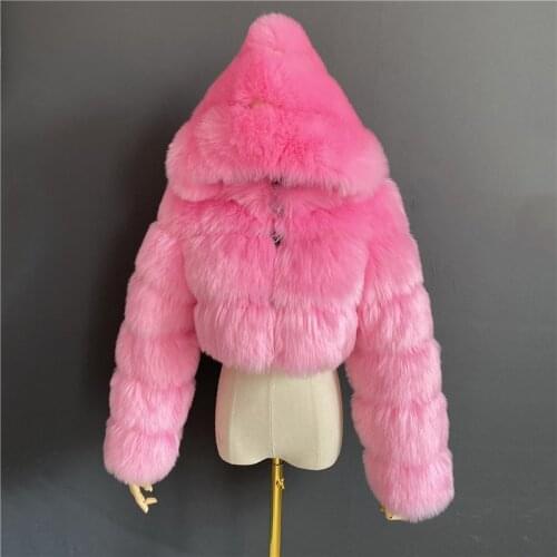 YLMFUR Fur Coats With A Hood