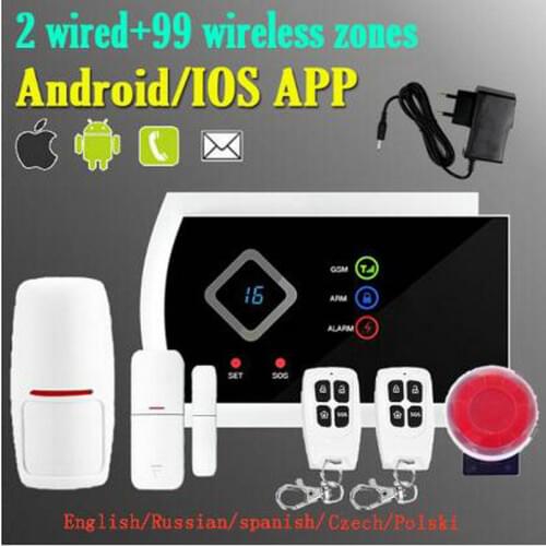 1Set) IOS/Android APP Remote Control Security Alarm System 433MHz Wireless GSM SMS Home Business Burglar Alarm Solar Siren Kit