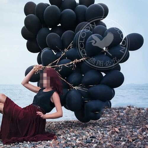 10inch 50pcs Black Romantic Individual Valentines Day Latex Balloons Birthday Party Wedding Decoration New Year Ceremony Toys