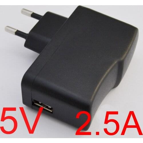 100PCS High Quality 5V 2.5A usb wall charger travel adapter dc 2500mA EU plug for mobile phone 2500mA