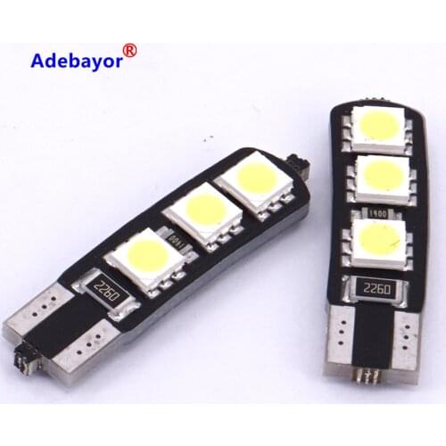 10x T10 W5W 194 5050 6 LED canbus showing the wide lights DRL car daytime running lights super bright LED bulbs
