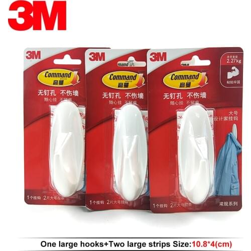 2packs 3M command hooks, Damage-Free hanging, holds strongly, removes cleanly,large size