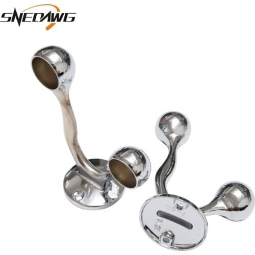 2pcs 19/25mm Pipe Flange Bracket Zinc Alloy Double Pipe Flange Socket Fit 19/25mm Tube Wall Mount Cloth Rack Pipe Bracket