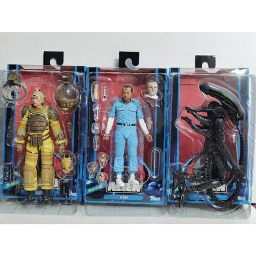 3pcs/set 18cm NECA Alien ASH KANE Figure Bloody Alien Brett Parker Action Toy 40th Anniversary