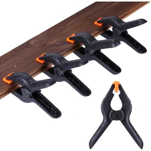 4pcs/lot 4inch Plastic Clip Fixture Fastening Clamps For Woodworking Tools Spring Clip Photo Studio Clamp Grampo