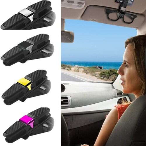4 Packs Glasses Holders for Car Sun Visor Double-Ends Clip and 180 Degree Rotational Car Glasses Holder Ticket Card Clip
