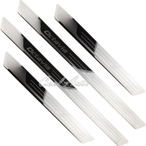 For Skoda Octavia A5 A7 A8 Accessories 2021 2020-2014 Stainless Chrome Car Door Sill Kick Scuff Plate Protector Trim Cover Guard