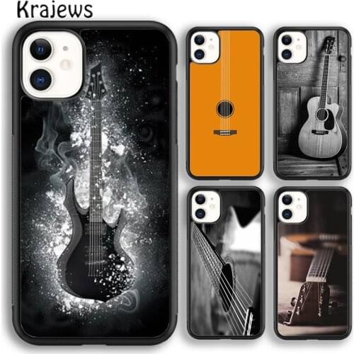 Krajews Classic Wood Guitar Phone Case Cover For iPhone 5s 6s 7 8 plus X XS XR 11 12 pro max Samsung Galaxy S7 S8 S9 S10 Plus