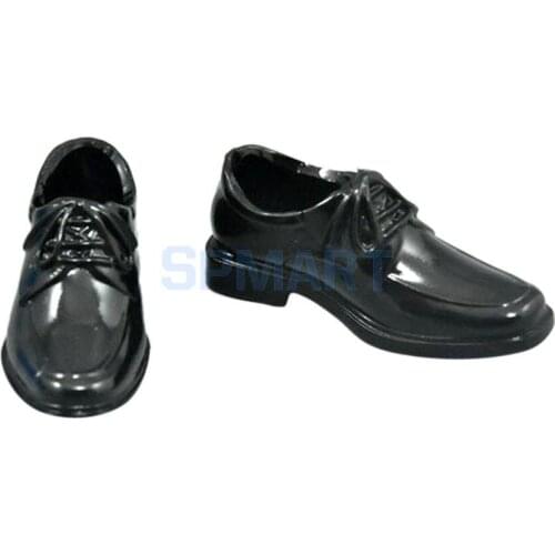Black 1/6 Lace Up Shoes For 12" Male Action Figure Body