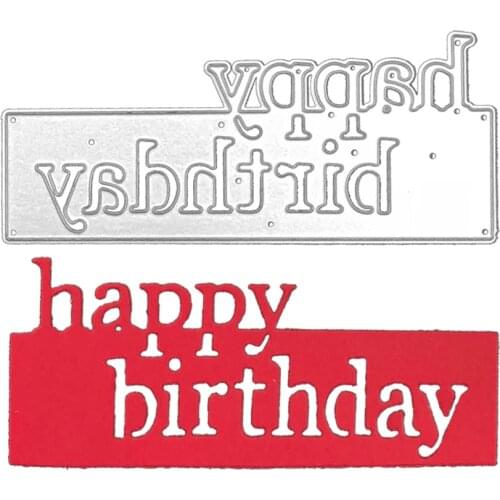 Julyarts Happy Birthday Letter Fustelle Natale Cutting Dies Mold For DIY Scrapbooking Photo Album Paper Card Making Decorative