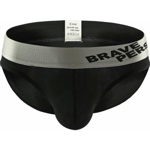 2019 New fashion brand BRAVE PERSON Brand Mens Underwear Nylon Solid Color Men Briefs Low waist Sexy Underwear Briefs For Man