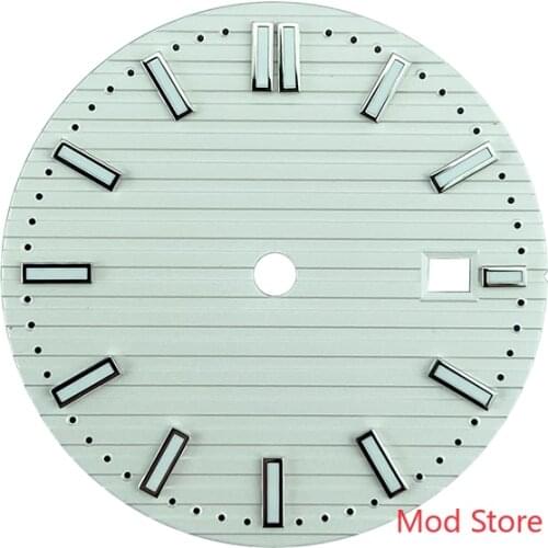 Green Luminous 31.5mm White/Black Watch Dial Set For ETA2824 DG2813 Miyota8215 Mov't Sailboat Splint Texture