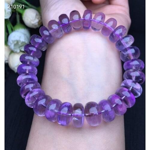 Natural Lavender Amethyst Purple Quartz Clear Abacus Beads Bracelet 12x6mm Gemstone Wealthy Amethyst Brazil Stone AAAAAA