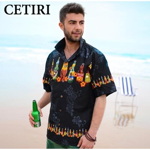 New Summer Style Men Shirt Floral Hawaiian Shirt Cotton Beach Large Size Short Sleeve Hawaii Shirt Mens Summer Camisa Masculina