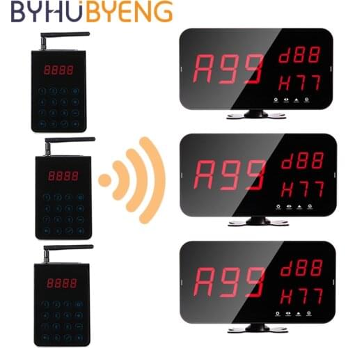 BYHUBYENG Hospital Restaurant Catering Equipment Led Service Display Keypad Queue Management Calling Pager System Wireless