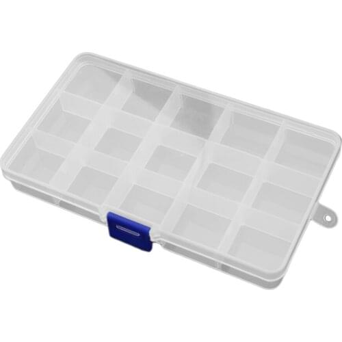 Plastic Clear Guitar Pick Plectrum Box Case 15 Grid Guitar Parts Accessories