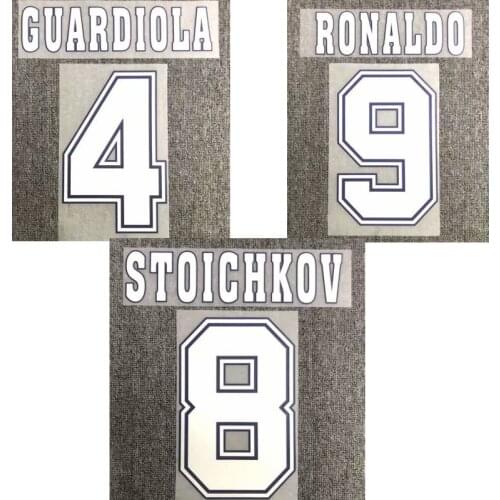 Retro 1996 1997 Guardiola Ronaldo Stoichkov Customize Any Name Number Printing Iron on Transfer Badge