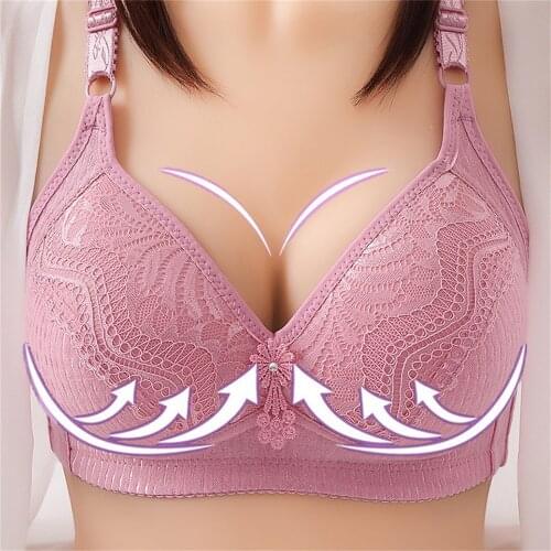 Sexy Push Up Bra Women Solid Color Lace Wirefree Adjustable Fitness Top Sport Push Up Seamless Running Bra