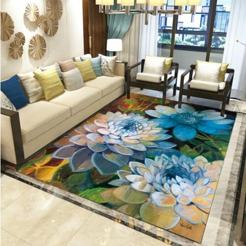 Modern 3d Flowers Floor Rug For Living Room Bird Tree Print Non-slip Antifouling Carpet For Bedroom Parlor Factory Hallway